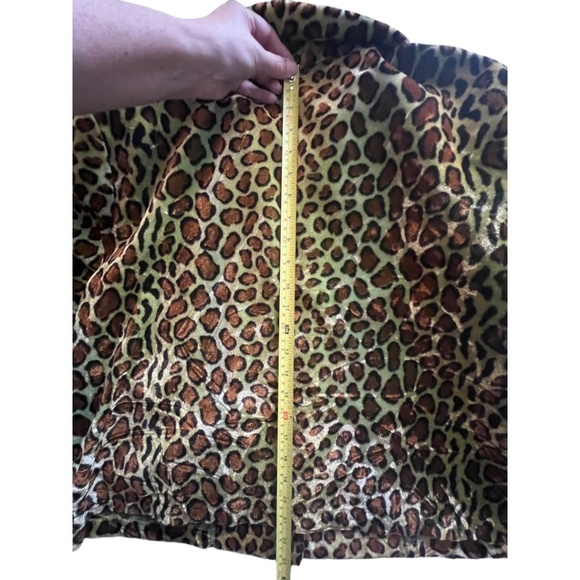 Leopard Jacket Fun iridescent green. Velveteen Metallic XL Jacket Brown Green - Picture 9 of 11